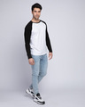 Shop White-Jet Black Full Sleeve Raglan T-Shirt-Full
