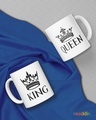 Shop White King & Queen Printed Ceramic Mug (330 ml, Set Of 2)-Front