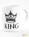 Shop White King & Queen Printed Ceramic Mug (330 ml, Set Of 2)-Design