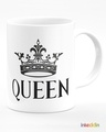 Shop White King & Queen Printed Ceramic Mug (330 ml, Set Of 2)-Full