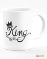 Shop White King & Queen Printed Ceramic Mug (330 ml, Set Of 2)-Design