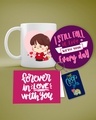 Shop White Love Story Printed Valentine Gift Set-Front