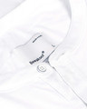 Shop White Mandarin Collar Pique Shirt