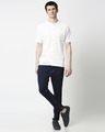 Shop White Mandrin CollarPique Half Sleeve Shirt-Full