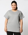Shop White-Meteor Grey Boyfriend Plus Size T-Shirt Combo-Design