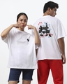 Shop White Mickey Love Minnie Unisex Fit T-shirt-Front