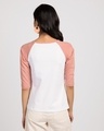 Shop White-Misty Pink 3/4th Sleeve Raglan T-Shirt-Design
