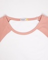 Shop White-Misty Pink 3/4th Sleeve Raglan T-Shirt