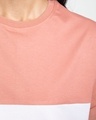 Shop Women's Pink & White Color Block Boyfriend T-shirt