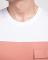Shop White & Misty Pink 90's Vibe Cargo Pocket T-Shirt