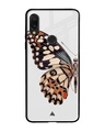 Shop White Monarch Butterfly Printed Glass Back Case for Xiaomi Redmi Note 7 Pro-Front