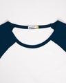Shop White-Navy Blue 3/4th Sleeve Raglan T-Shirt