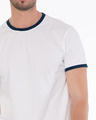 Shop White-Navy Blue Ringer T-Shirt