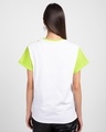 Shop White-Neon Green 90's Vibe Boyfriend Panel T-Shirt-Design
