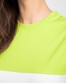 Shop White-Neon Green 90's Vibe Boyfriend Panel T-Shirt