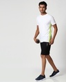 Shop White-Neon Green Contrast Side Sean T-Shirt-Full