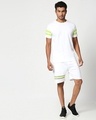 Shop White-Neon Green Double Tape T-Shirt-Full