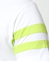 Shop White-Neon Green Double Tape T-Shirt
