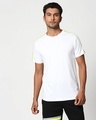 Shop White-Neon Green Shoulder Sleeve T-Shirt-Front