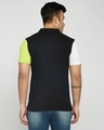 Shop White-Neon Lime-Black Half & Half Polo T-Shirt-Design