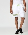 Shop White-Neon Lime Reflector Shorts-Front