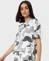 Shop Women's White Camo Relaxed Fit Short Top