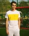 Shop White & Pineapple Yellow 90's Vibe Cargo Pocket T-Shirt