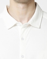 Shop White Pique Half Sleeve Shirt