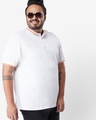 Shop Men's White Small Collar Tipping Plus Size Polo T-shirt-Front