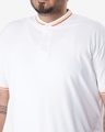 Shop Men's White Small Collar Tipping Plus Size Polo T-shirt