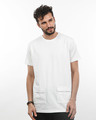 Shop White Pocket Longline T-Shirt-Front