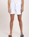 Shop Men's White Side Color Binding Shorts-Front