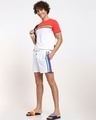 Shop Men's White Side Color Binding Shorts-Full