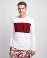 Shop White & Red 90's Vibe Cargo Pocket T-Shirt-Front