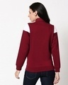 Shop Women's White & Red Color Block Zipper Bomber Jacket-Full