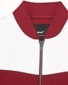 Shop Women's White & Red Color Block Zipper Bomber Jacket