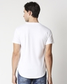 Shop White Round Neck Tail Hem T-Shirt-Full