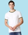 Shop Men's White Varsity T-shirt-Front