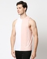 Shop White & Seashell Pink Half N Half Deep Armhole Vest-Design