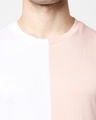 Shop White & Seashell Pink Half N Half Deep Armhole Vest
