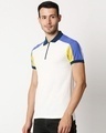 Shop White Shoulder Color Block Zipper T-Shirt-Design