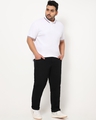 Shop Men's White Tipping Collar Plus Size Polo T-shirt-Full