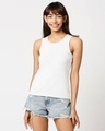 Shop White Solid Tank Top-Front