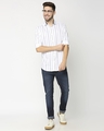 Shop White Stripe Slim Fit Casual Shirt