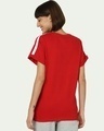 Shop Women's Red White Striped Side Panel Boyfriend T-shirt-Design