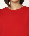 Shop Women's Red White Striped Side Panel Boyfriend T-shirt
