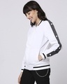 Shop Women's White Relaxed Fit Bomber Jacket-Design