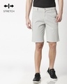 Shop White Textured Men's Shorts-Front