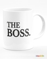 Shop White The Boss & The Real Boss Printed Ceramic Mug (330 ml, Set Of 2)-Design