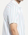 Shop White Tribal Stripe Half Sleeve Shirt